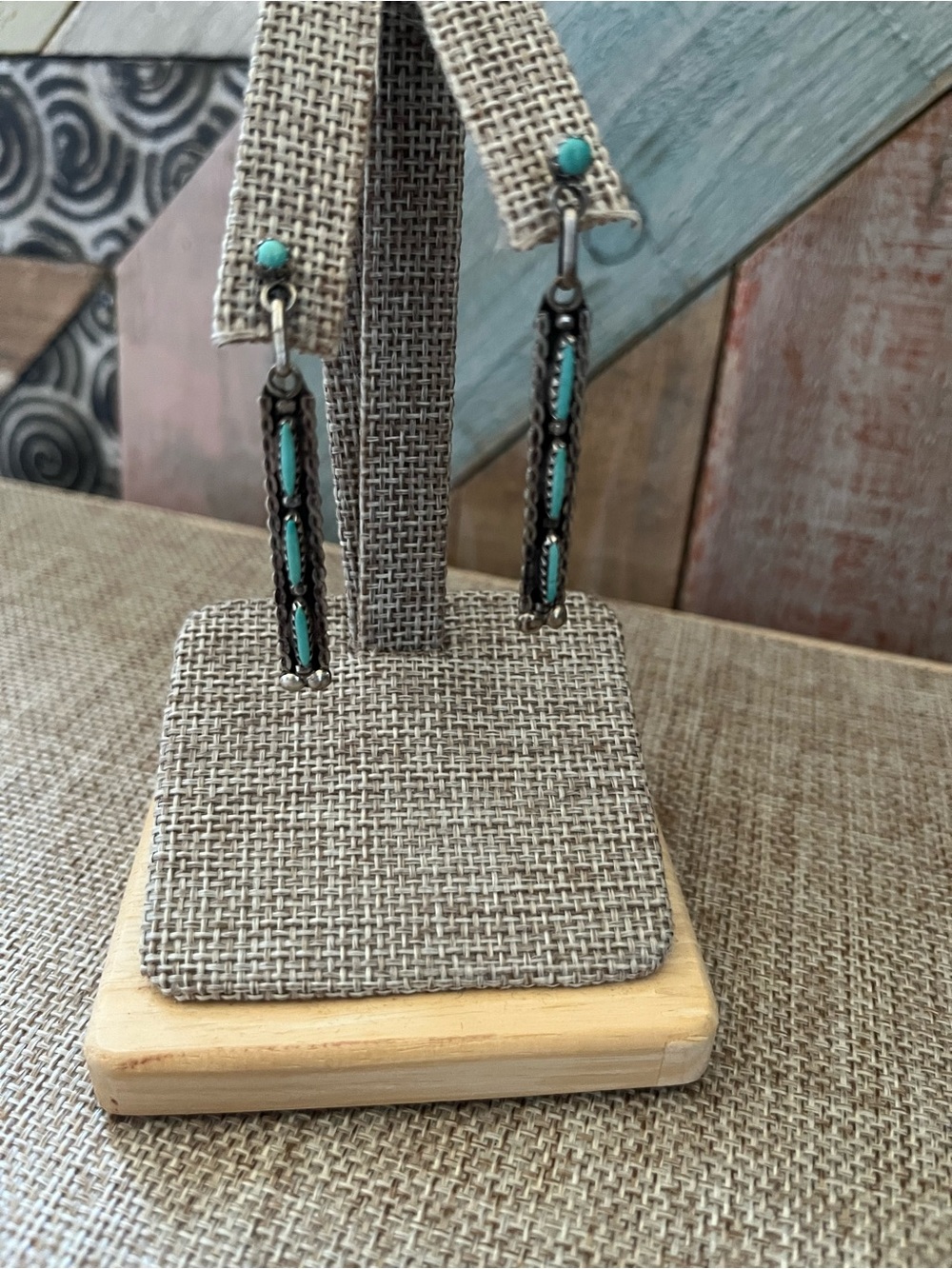 Turquoise Bar Drop Earrings - Women Jewelry